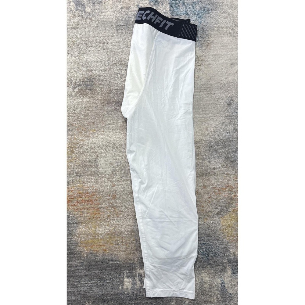 Adidas Techfit Athletic Pants Mens XL White Padded Knee Performance‎ Leggings